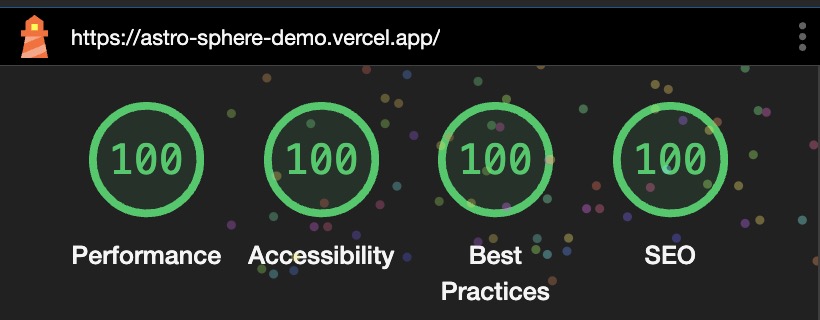 Astro Sphere Lighthouse Score