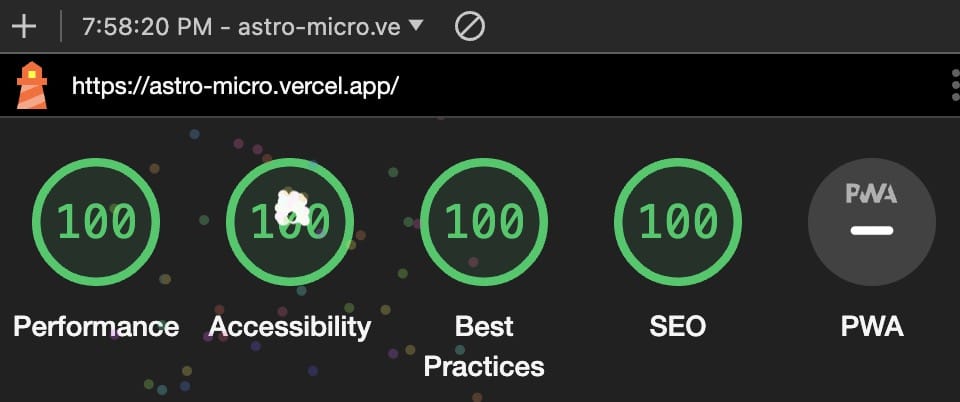 Astro Micro Lighthouse Score